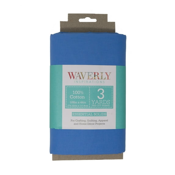 Waverly Inspirations 3 Yard Cut 100% Cotton Solids Fabric, Prov Blue, 44" Wide for Quilting & Sewing