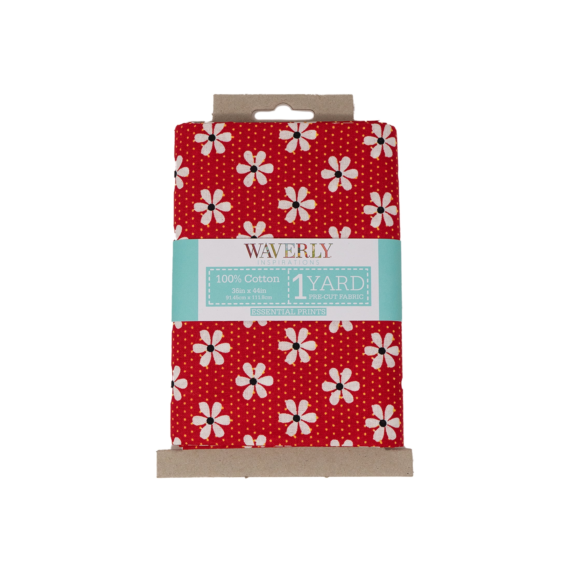 Waverly Inspirations 1 Yard Cut 100% Cotton Prints Fabric, Red Daisy, 44" Wide for Quilting & Sewing
