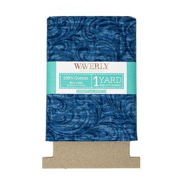 Waverly Inspirations, 100% Cotton, 44 Inch Wide, Sewing & Crafting, Scrolls Denim, 1 Yard Cut Prints