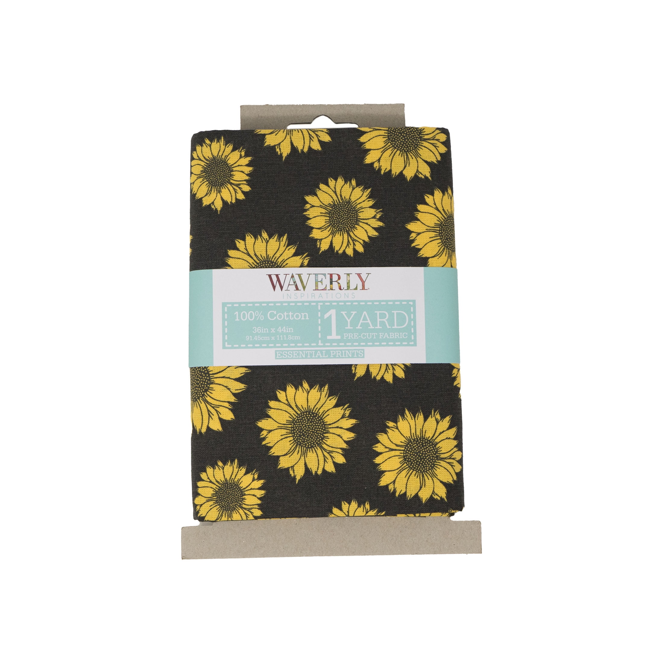 Waverly Inspirations 1 Yard Cut 100% Cotton Prints Fabric, Sunflow Onyx, 44" Wide for Quilting & Sewing