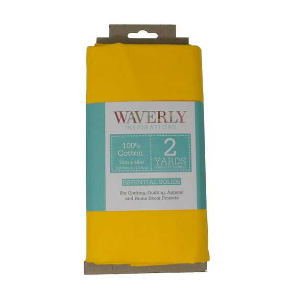 Waverly Inspirations 2 Yard Cut 100% Cotton Solids Fabric, Sunshine, 44" Wide for Quilting & Sewing