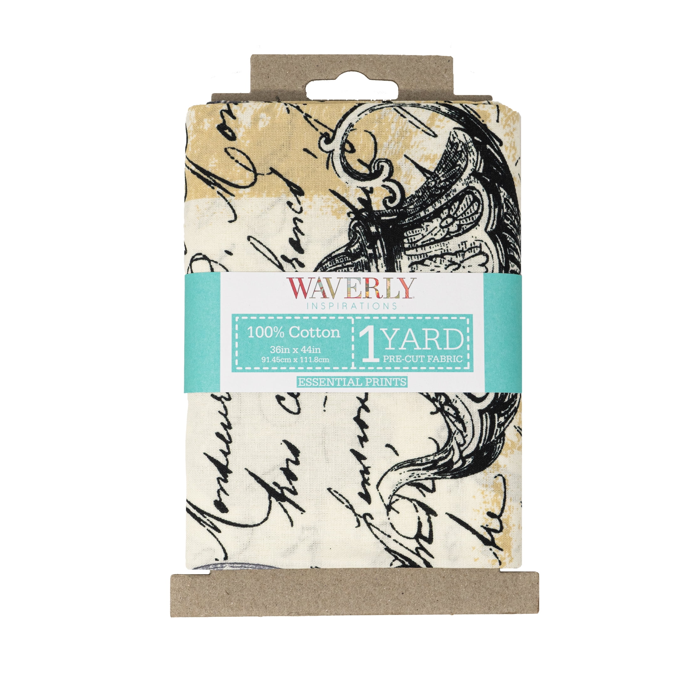 Waverly Inspirations 1 Yard Cut 100% Cotton Prints Fabric, Teatime Gray, 44" Wide for Quilting & Sewing