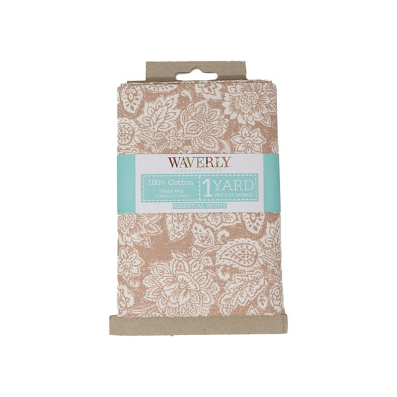 Waverly Inspirations 1 Yard Cut 100% Cotton Prints Fabric, Woodcut Jacobean, 44" Wide for Quilting & Sewing