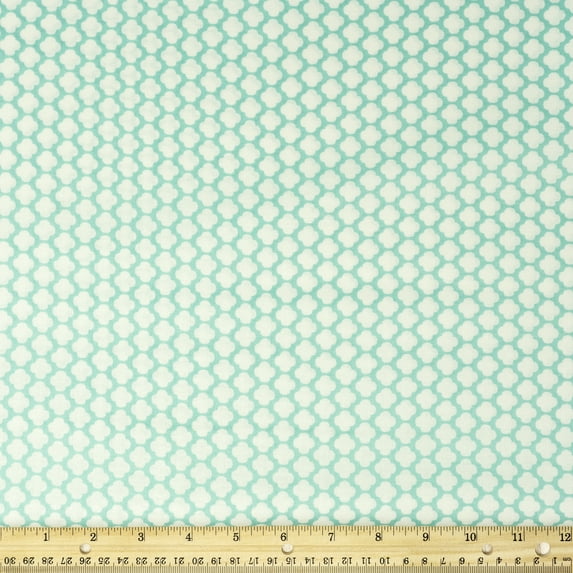 Waverly Inspirations 100% Cotton 44" Lattice Aqua Color Sewing Fabric by the Yard