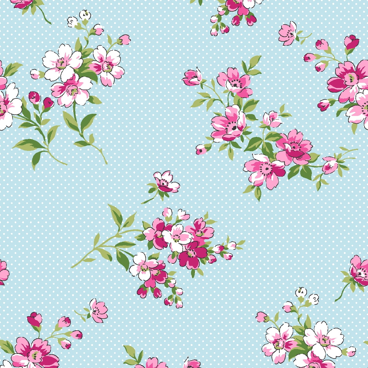 Waverly Inspirations By the Yard 100% Cotton Fabric Print Small Floral, Aqua, 44" Wide for Quilting & Sewing