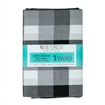 Waverly Inspirations 100% Cotton 44" Wide x 1 Yard Pre-cut 1" Gingham Onyx Color Sewing & Crafting Fabric, 1 Each