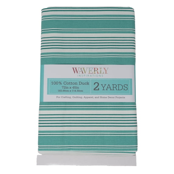 Waverly Inspirations 100% Cotton 45" x 2 Yards Precut Tyler Stripe Spa Sewing & Crafting Fabric, 1 Each
