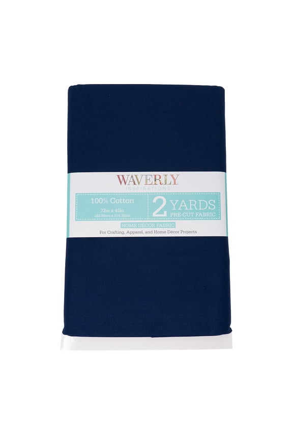 2 Yard Cut 100% Cotton Duck Solid Fabric Solid Navy, 45" Wide for Quilting & Sewing