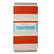 Waverly Inspirations 2 Yard Cut 100% Cotton Duck Print Fabric Stripe Orange, 45" Wide for Quilting & Sewing