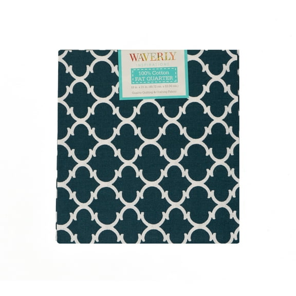 Waverly Inspirations, 100% Cotton, Sewing & Crafting, Curl Deep Teal, Fat Quarter, Prints, 21 x 18