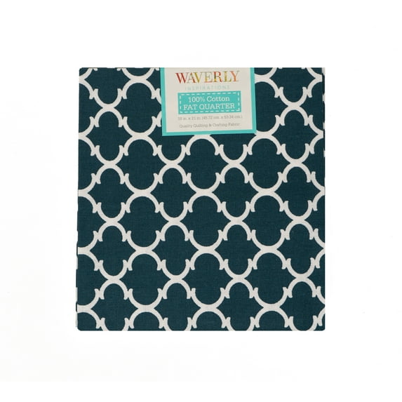 Waverly Inspirations, 100% Cotton, Sewing & Crafting, Curl Deep Teal, Fat Quarter, Prints, 21 x 18
