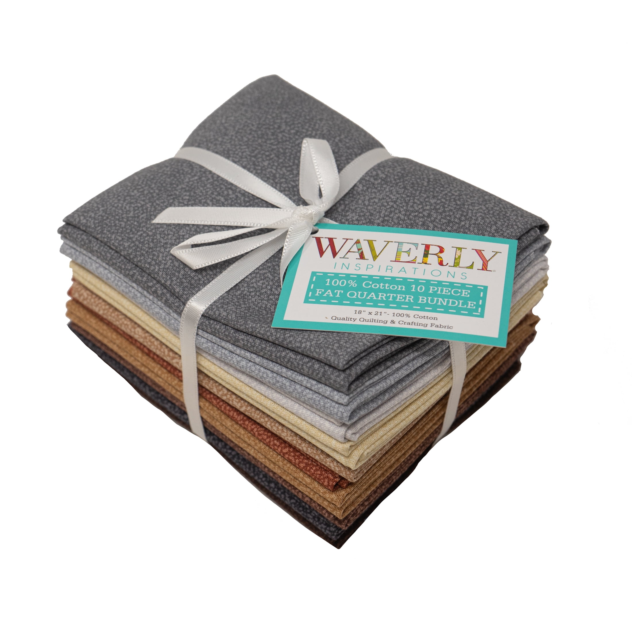 Waverly Inspirations, 100% Cotton, Sewing & Crafting, Natural Fabric Bundle, 21 x 18, 10Pcs