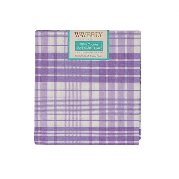 Waverly Inspirations, 100% Cotton, Sewing & Crafting, Plaid Lilac, Fat Quarter, Prints, 21 x 18