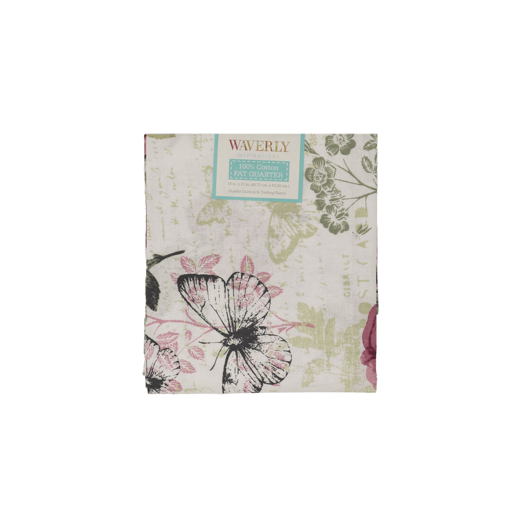Waverly Inspirations Fat Quarter Precut 100% Cotton Prints Fabric Rose Cranberry 18 in x 21 in for Quilting & Sewing
