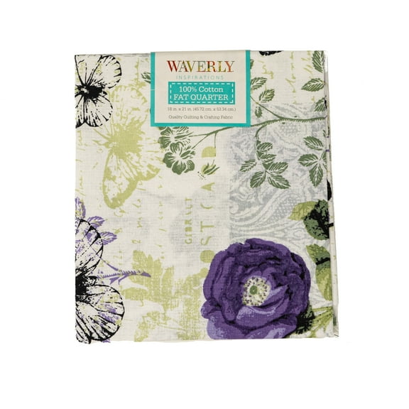 Waverly Inspirations, 100% Cotton, Sewing & Crafting, Rose Lilac, Fat Quarter, Prints, 21 x 18