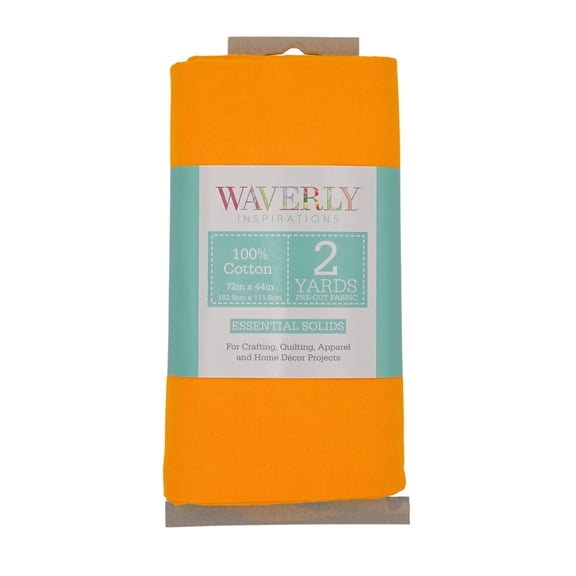 Waverly Inspirations 2 Yard Cut 100% Cotton Solid Fabric, Carrot, 44" Wide for Quilting & Sewing