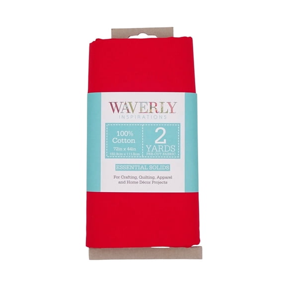 Waverly Inspirations 2 Yard Cut 100% Cotton Solid Fabric, Poppy, 44" Wide for Quilting & Sewing