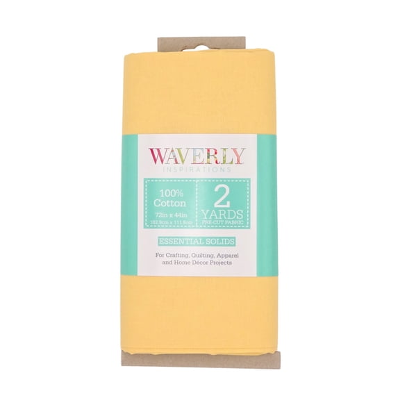 Waverly Inspirations 2 Yard Cut 100% Cotton Solid Fabric, Butter, 44" Wide for Quilting & Sewing