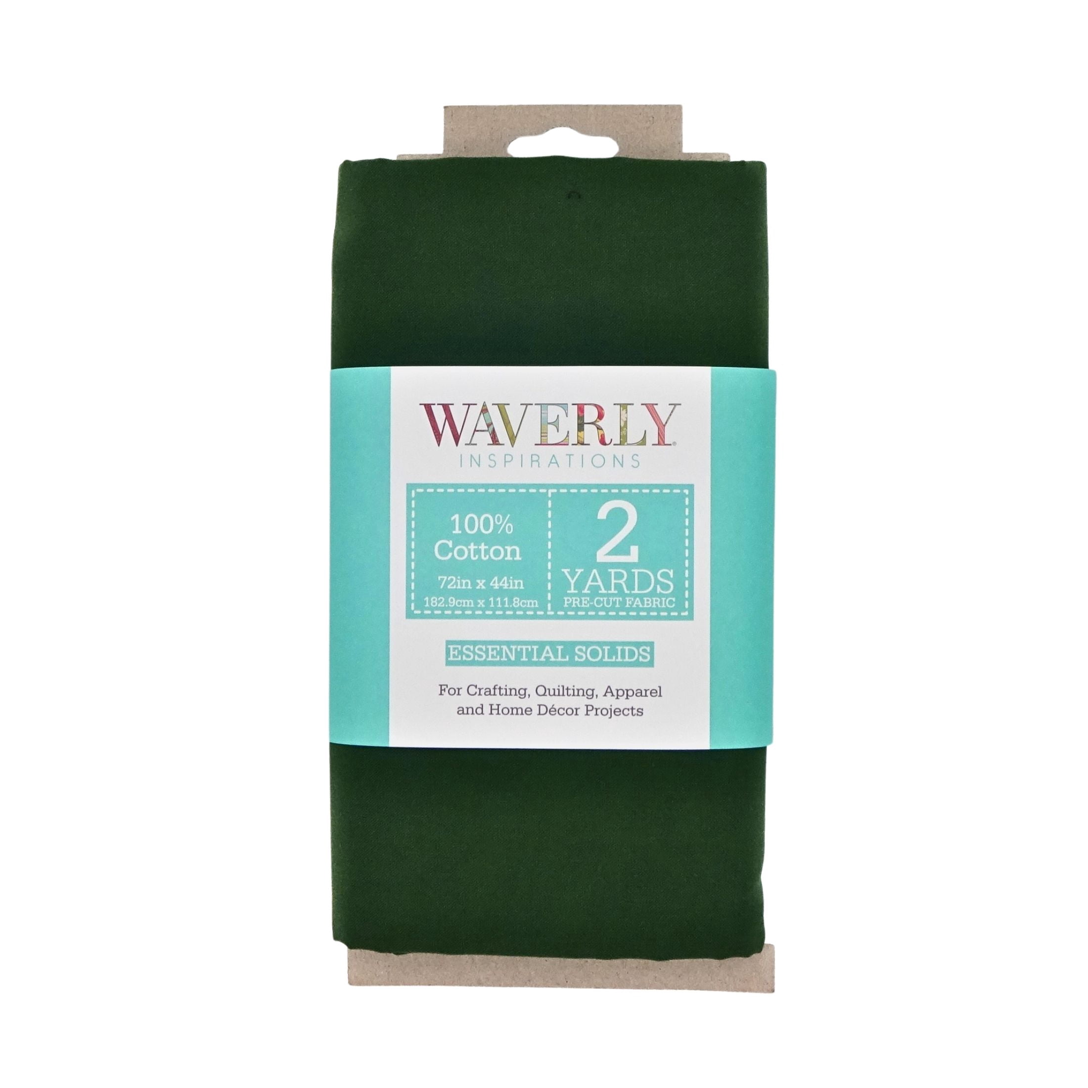 Waverly Inspirations 2 Yard Cut 100% Cotton Solid Fabric, Evergreen, 44" Wide for Quilting & Sewing
