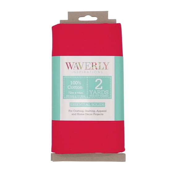 Waverly Inspirations 2 Yard Cut 100% Cotton Solid Fabric, Lipstick, 44" Wide for Quilting & Sewing