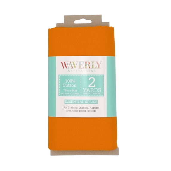 Waverly Inspirations 2 Yard Cut 100% Cotton Solid Fabric, Orange, 44" Wide for Quilting & Sewing