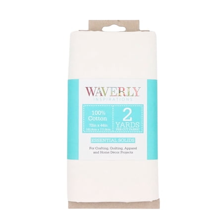Waverly Inspirations 2 Yard Cut 100% Cotton Solid Fabric, White, 44" Wide for Quilting & Sewing