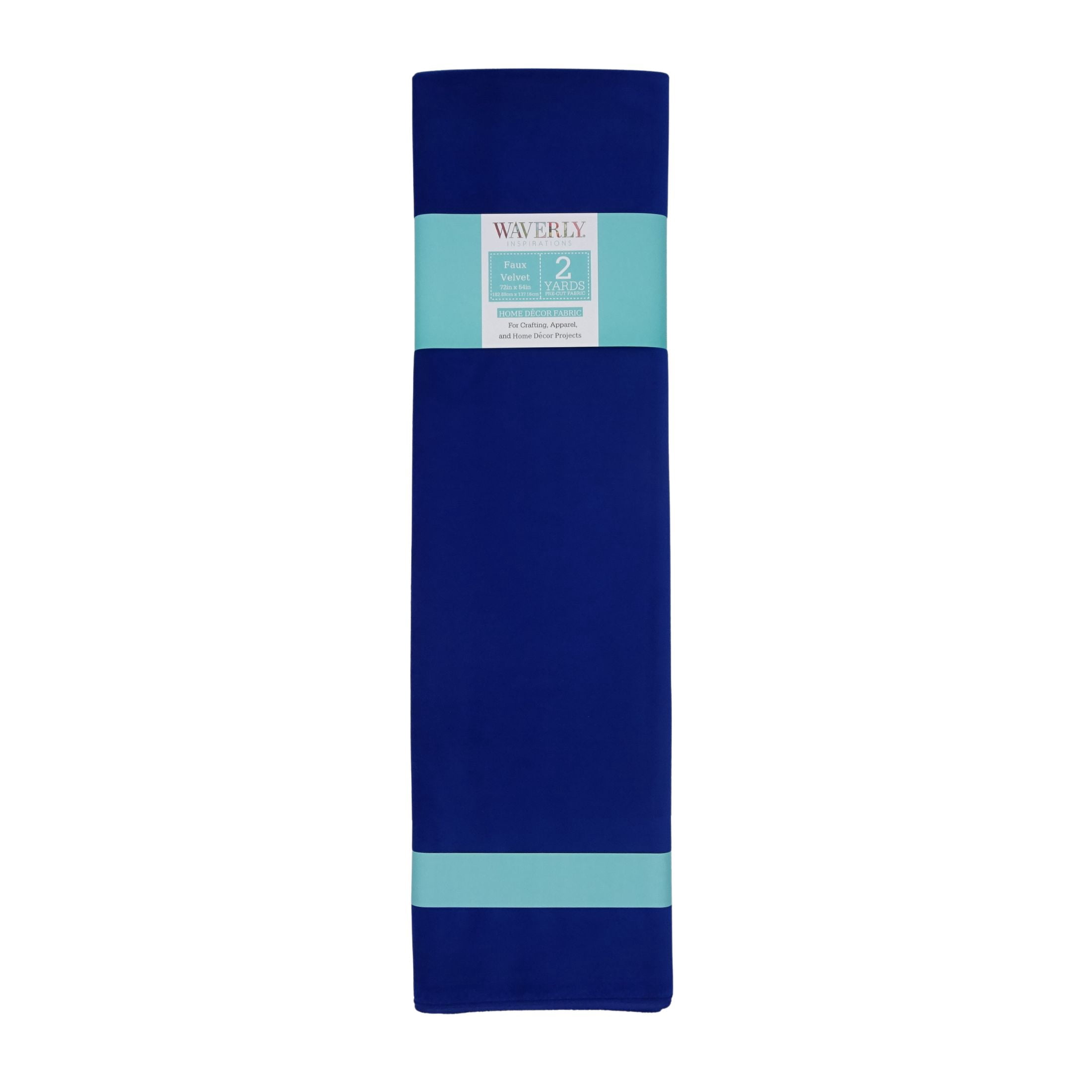 Waverly Inspirations 2 Yard Cut Faux Velvet Fabric, Cobalt, 54” Wide for Crafts & DIY Projects