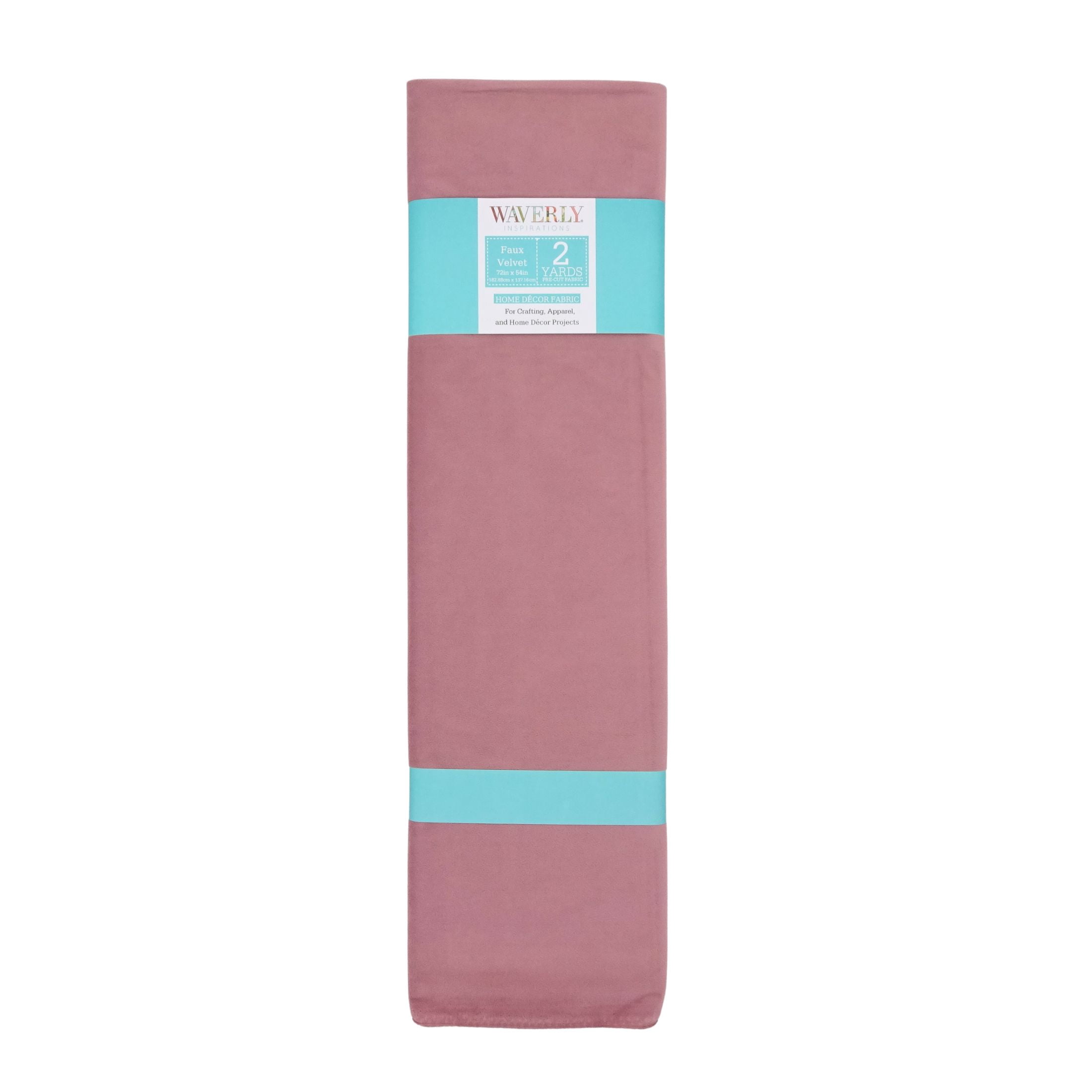 Waverly Inspirations 2 Yard Cut Faux Velvet Fabric, Mauve, 54” Wide for Crafts & DIY Projects