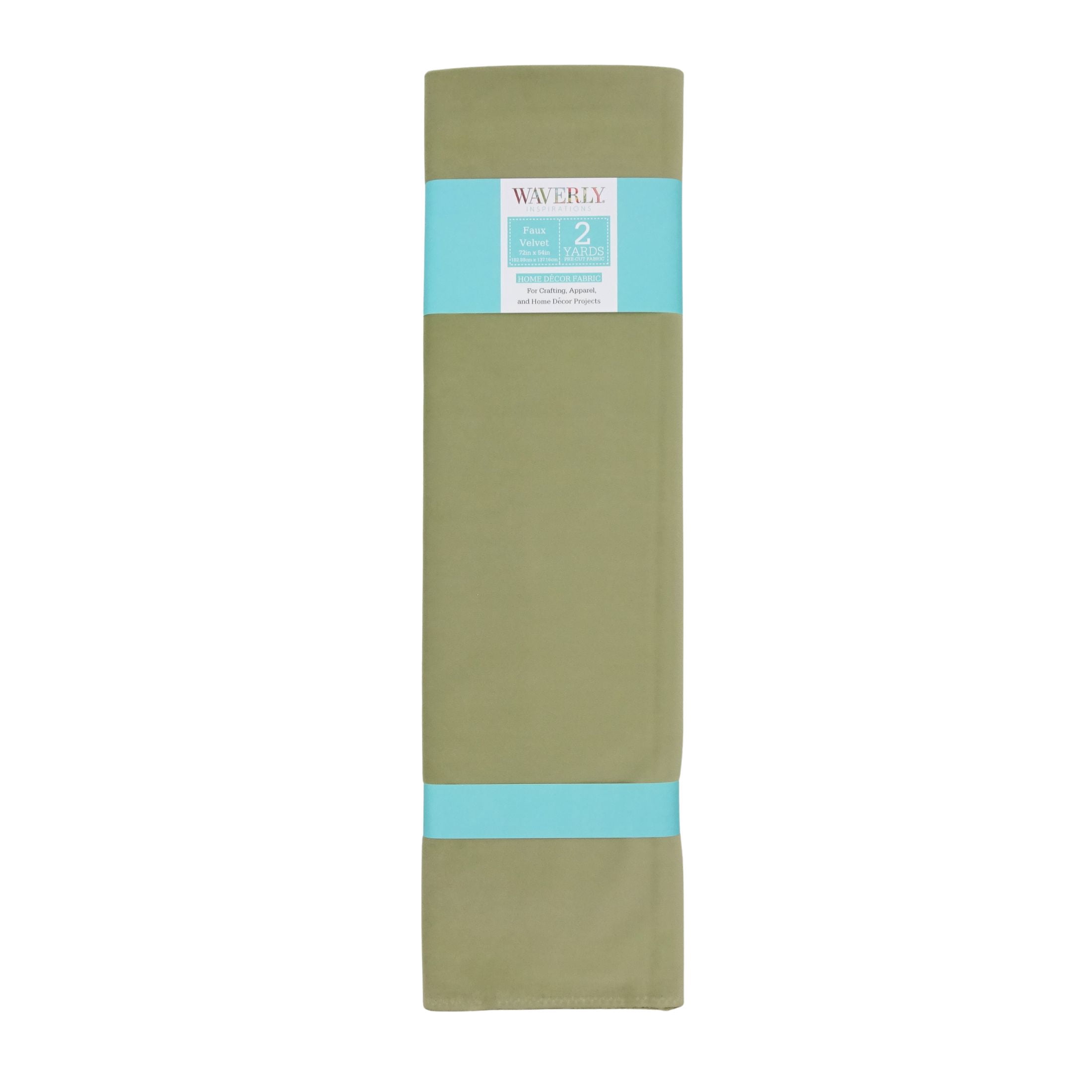 Waverly Inspirations 2 Yard Cut Faux Velvet Fabric, Sage, 54” Wide for Crafts & DIY Projects