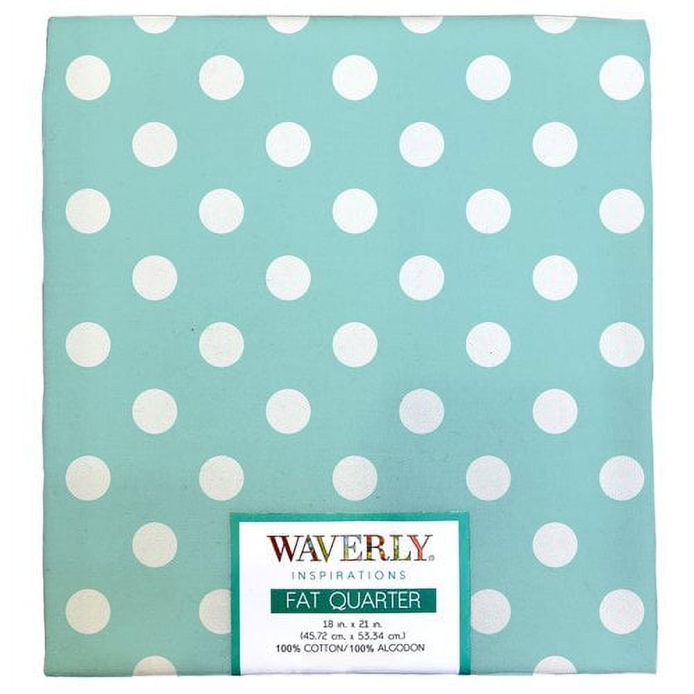 Waverly Inspirations Cotton 18" x 21" Fat Quarter Bigdot AQUA Fabric, 1 Each