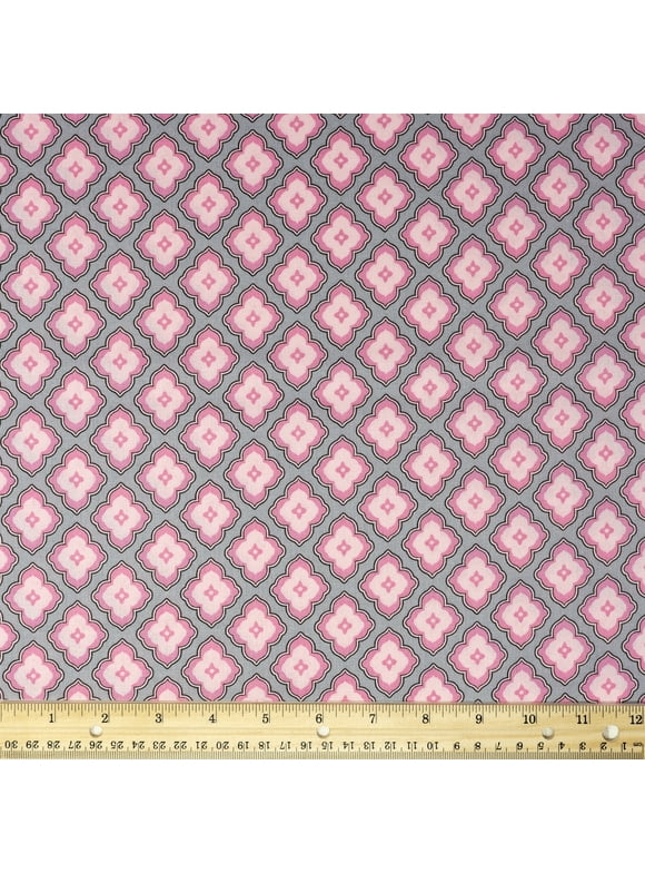 Waverly Inspirations 44" 100% Cotton Floral Sewing & Craft Fabric 8 yd By the Bolt, Pink and Gray