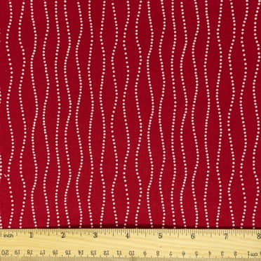 Waverly Inspirations 44" 100% Cotton Tracks Sewing & Craft Fabric By the Yard, White and Red