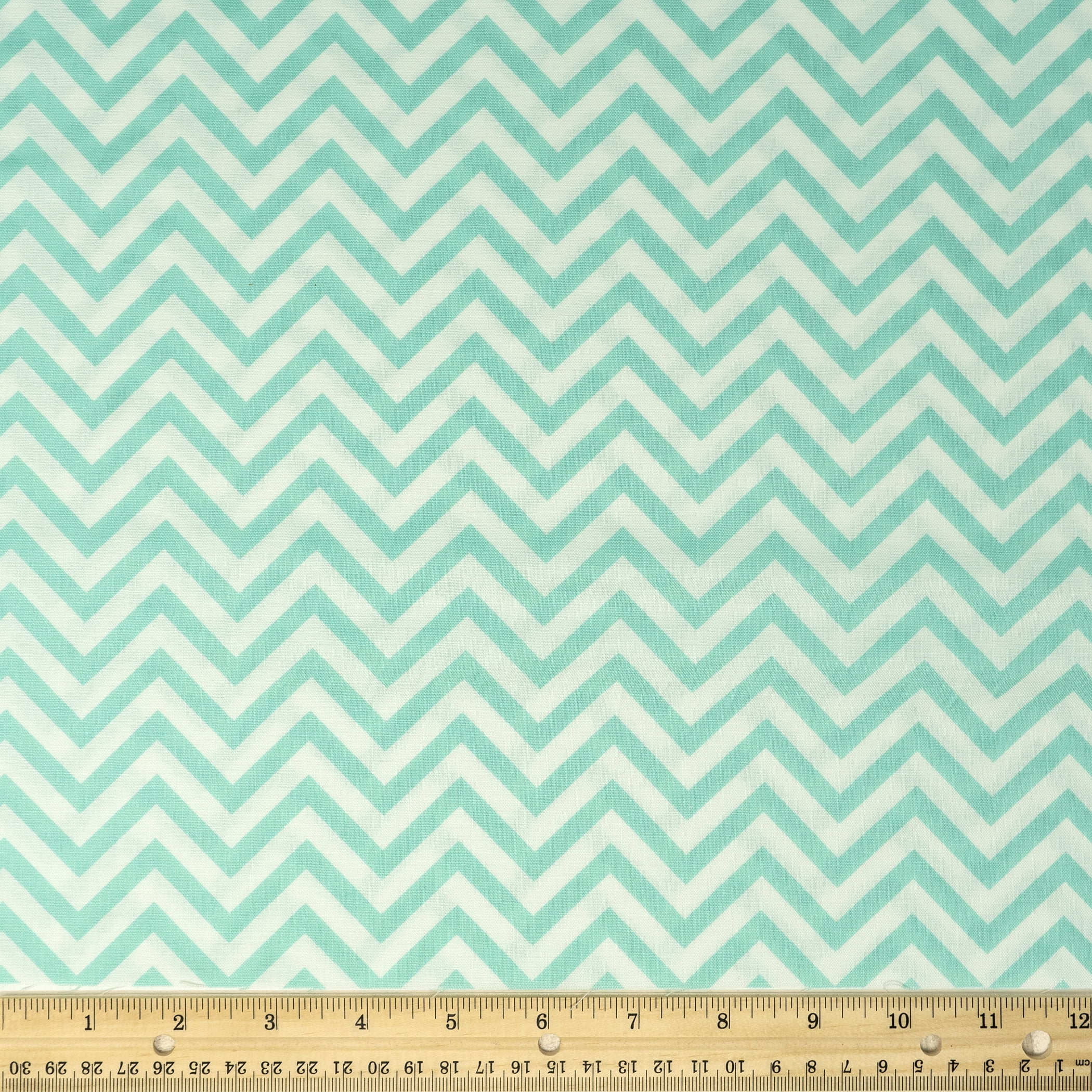 Waverly Inspirations 44" 100% Cotton Zigzag Sewing & Crafting Fabrics, 8 yd By the Bolt, Aqua
