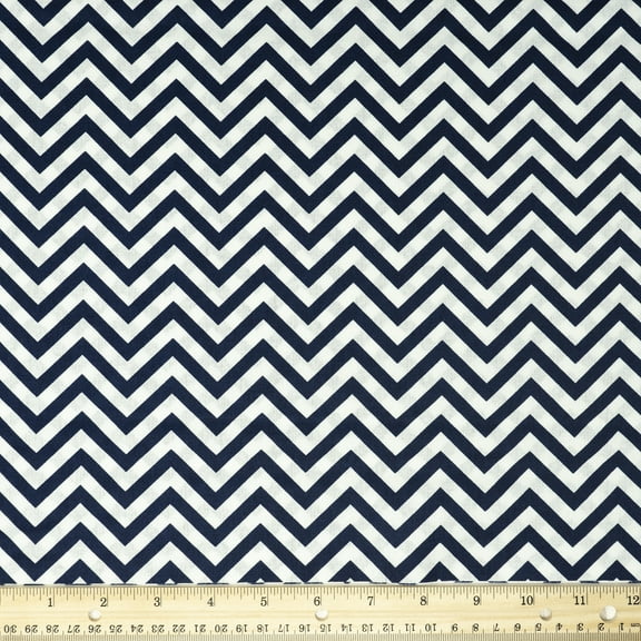 Waverly Inspirations 44" 100% Cotton Zigzag Sewing & Crafting Fabrics, 8 yd By the Bolt, Ink