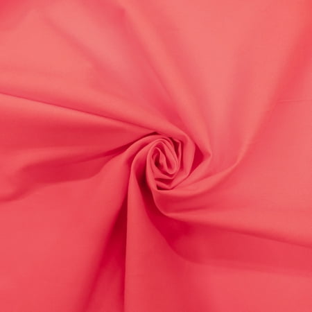 Waverly Inspirations 44" (3 Yards Cut) 100% Cotton Solid Quilting Fabric Precut, Coral