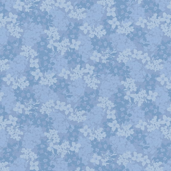 Waverly Inspirations 44" Cotton Ellen's Floral Sewing & Craft Fabric by the Yard, Marina