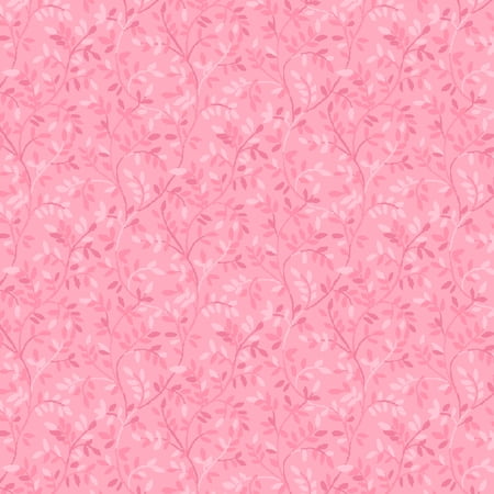 Waverly Inspirations Cut by the Yard 100% Cotton Italian Leaves, Pink Nectar , 44" Wide for Quilting & Sewing