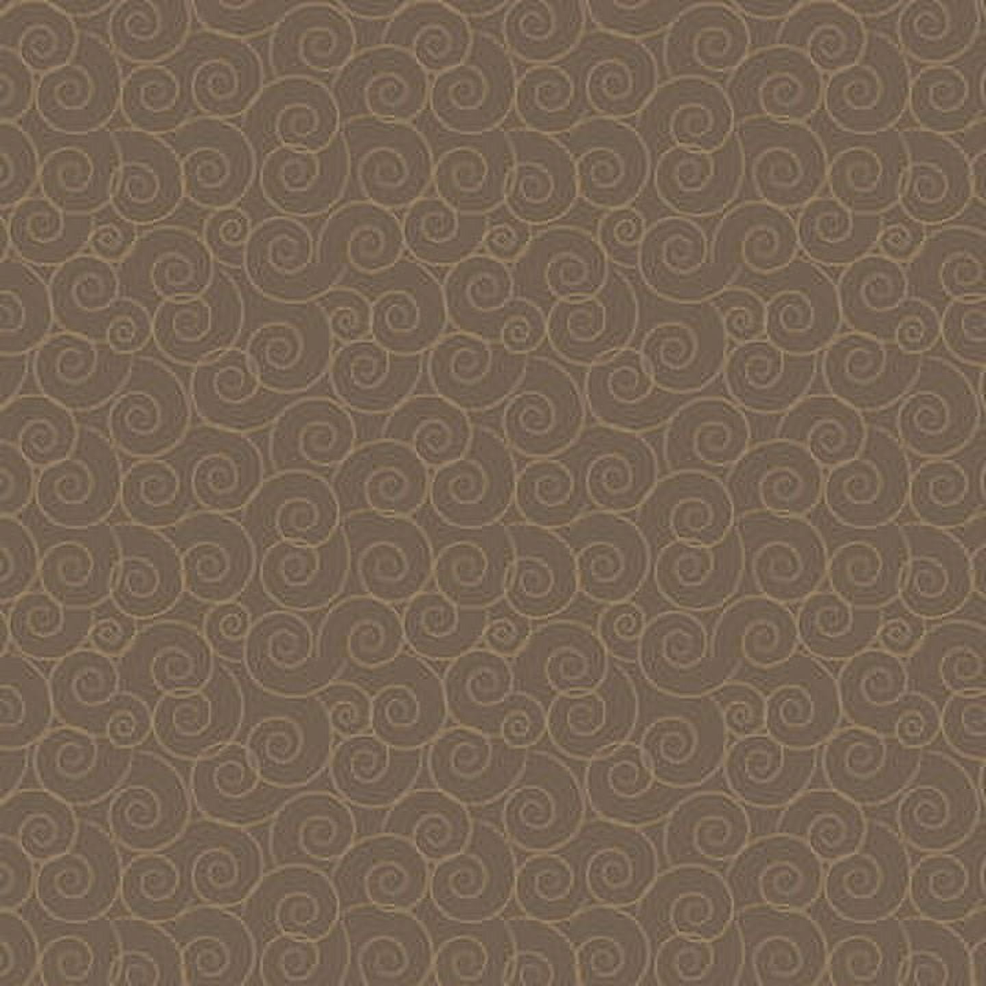Waverly Inspirations Cut by the Yard 100% Cotton Linda's Scrolls, Brown , 44" Wide for Quilting & Sewing