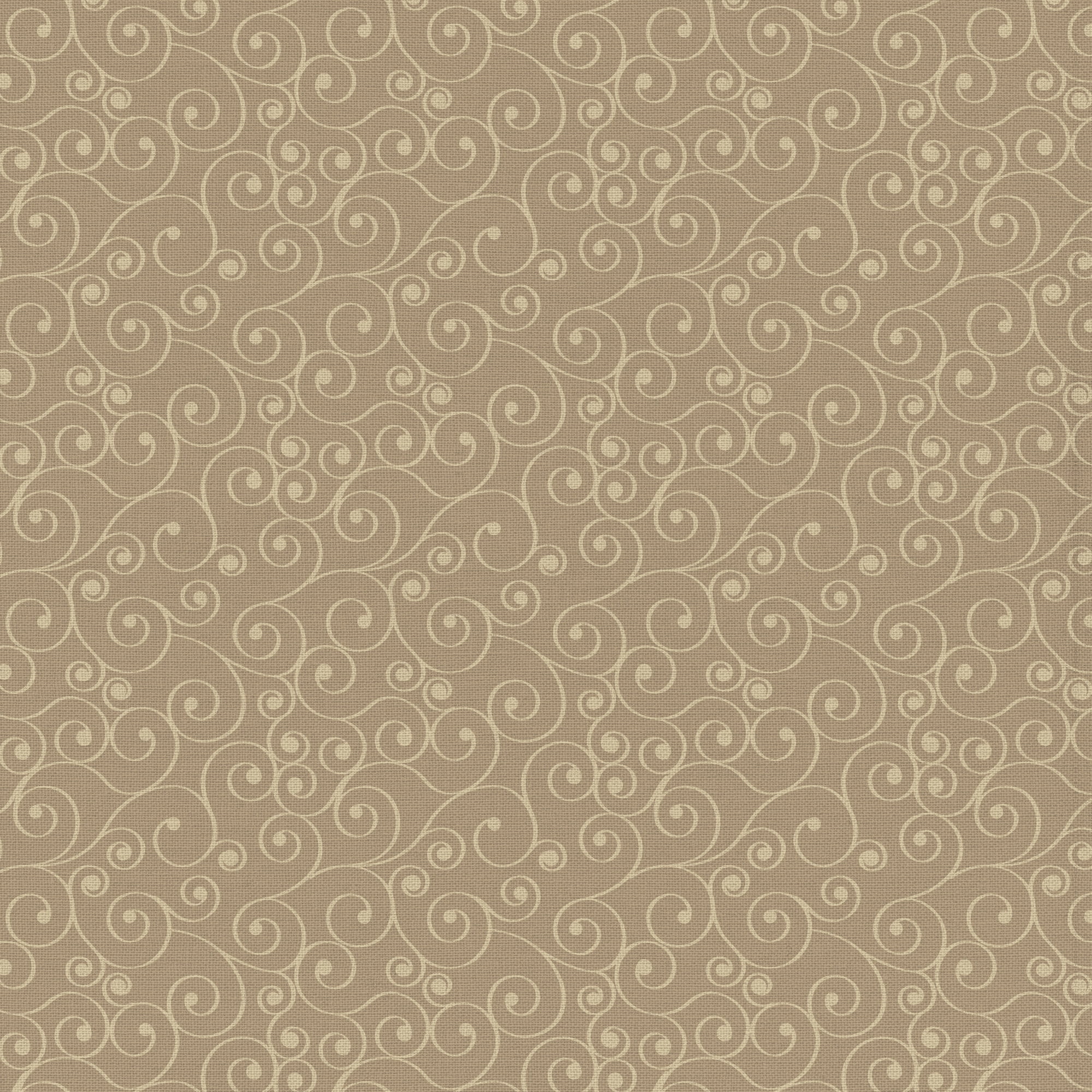 Waverly Inspirations Cut by the Yard 100% Cotton Russian Spirals, Mushroom , 44" Wide for Quilting & Sewing