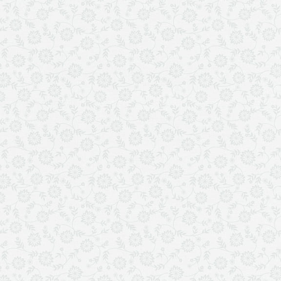 Waverly Inspirations 1 Yard Cut 100% Cotton Ellen's Floral Fabric, White, 44” Wide for Quilting & Sewing
