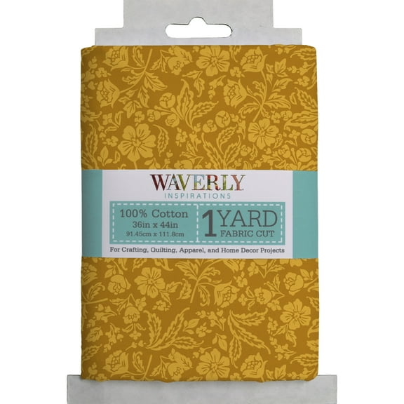 Waverly Inspirations 1 Yard Cut 100% Cotton Paris Floral Fabric, Marigold, 44” Wide for Quilting & Sewing