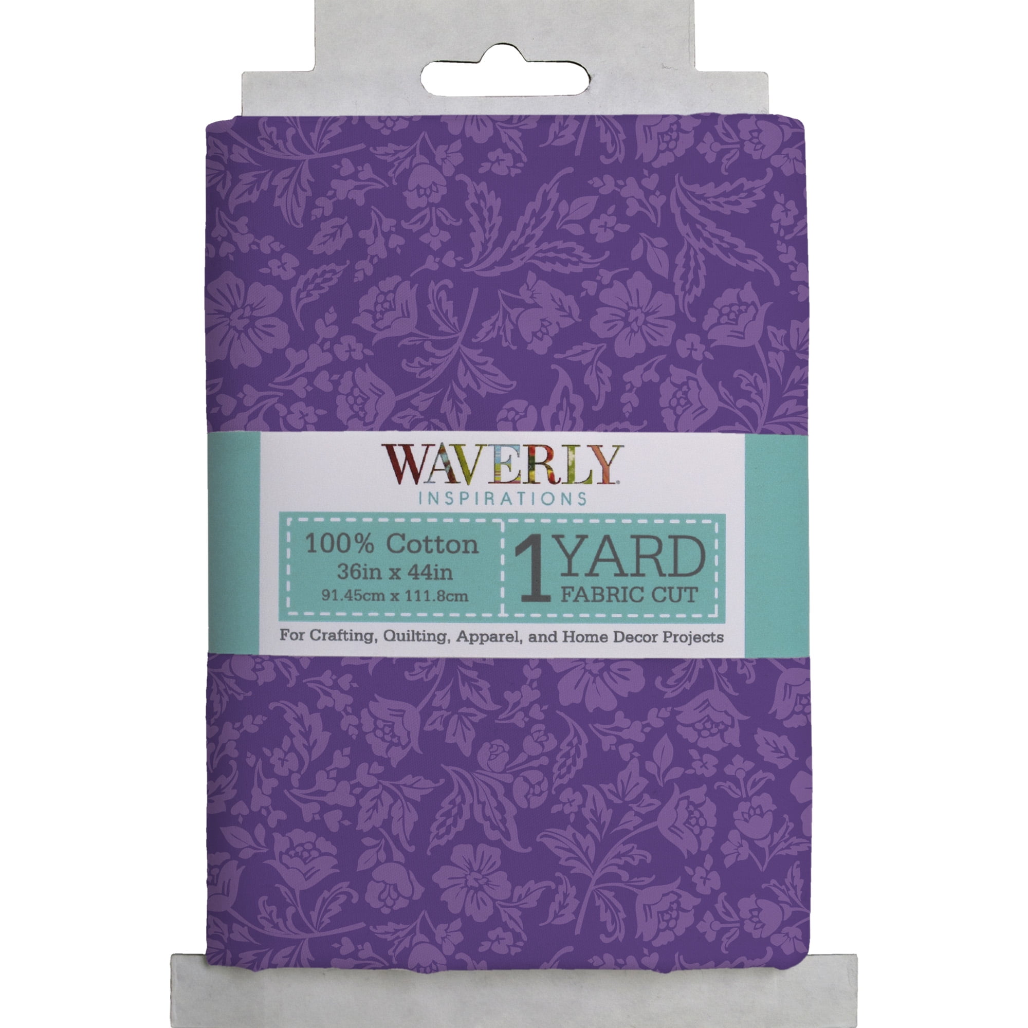 Waverly Inspirations 1 Yard 100% Cotton Paris Floral, Purple, 44" Wide for Quilting & Sewing