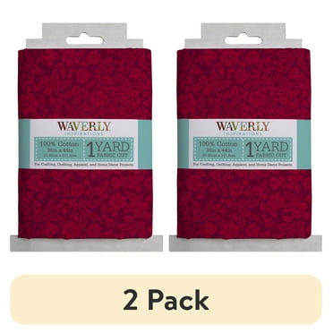 (2 pack) Waverly Inspirations 44" x 1 Yard Cotton Paris Floral Sewing & Craft Fabric Precut, Red Plum