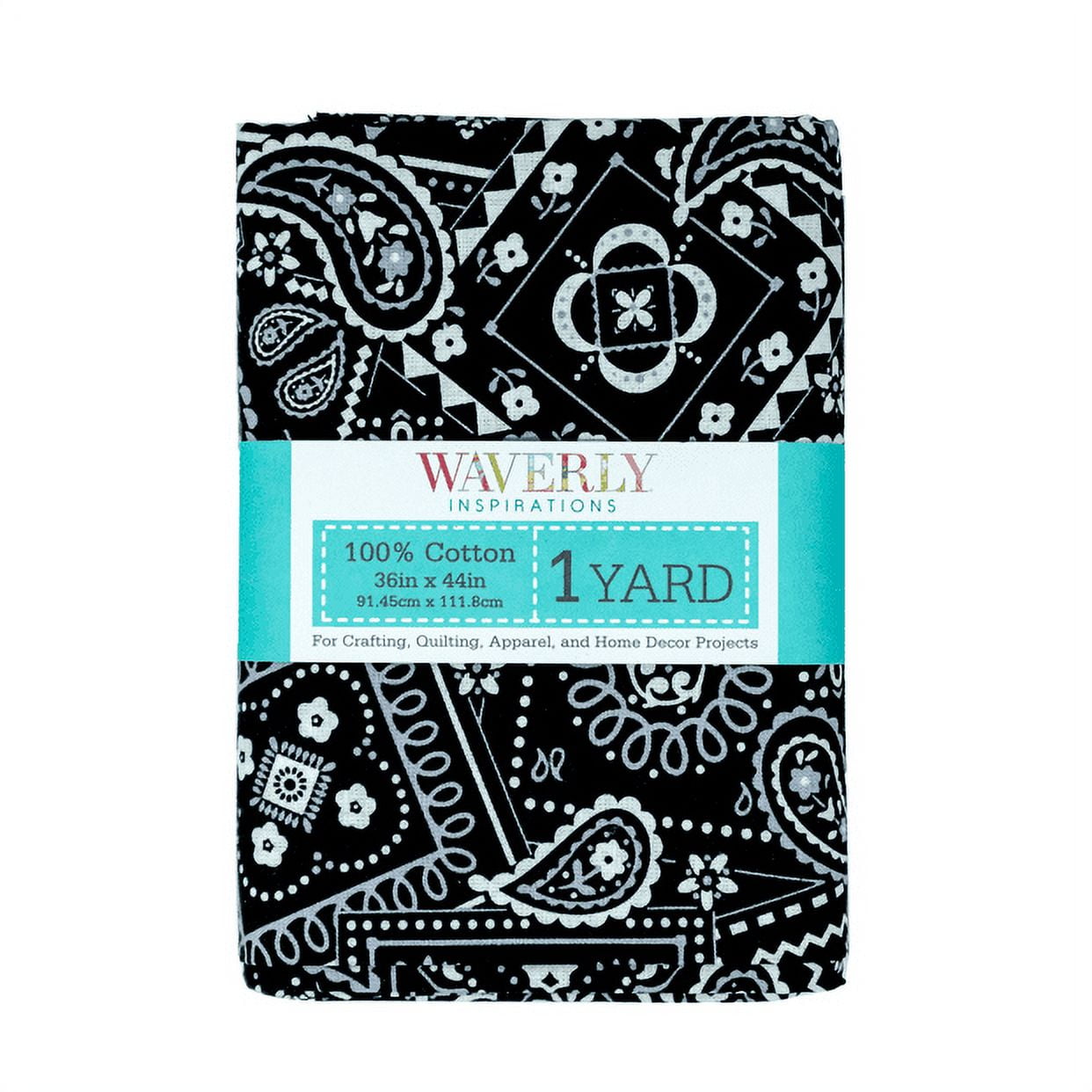 Waverly Inspirations 44" x 1 Yard Cotton Precut Bandana Onyx Color