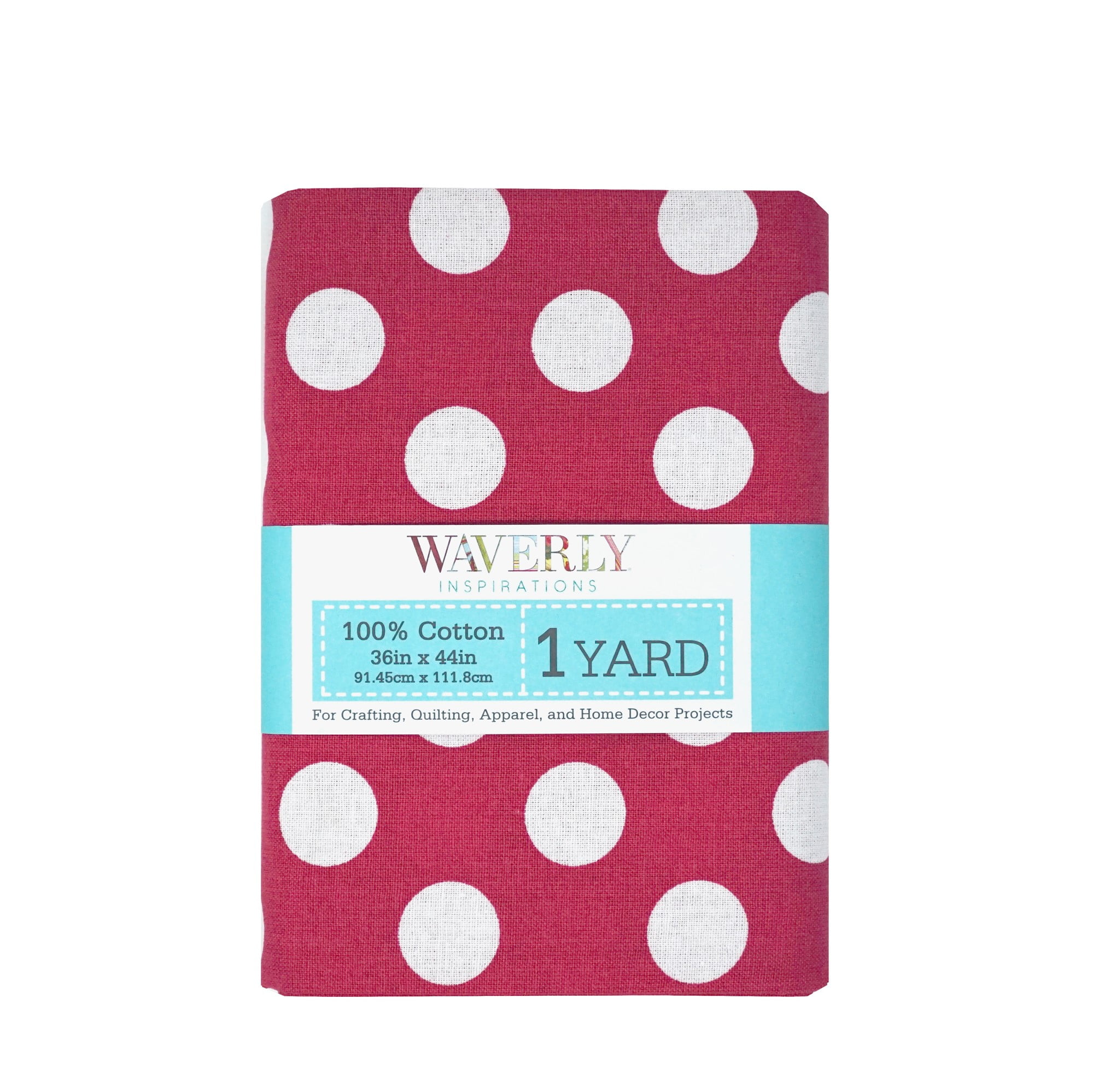Waverly Inspirations 1 Yard Precut 100% Cotton Prints Fabric Big Dot Pink 44" Wide for Quilting & Sewing
