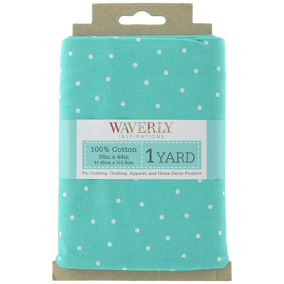 Waverly Inspirations 1 Yard Cut 100% Cotton Prints Fabric Dot-Color Blue and White 44" Wide for Quilting & Sewing