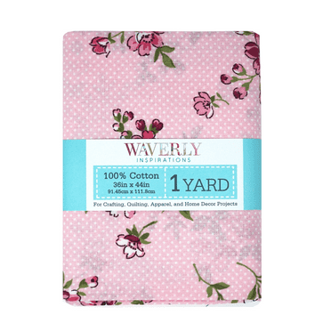 Waverly Inspirations 44" x 1 Yard Cotton Precut Floral Color Sewing Fabric, 1 Each