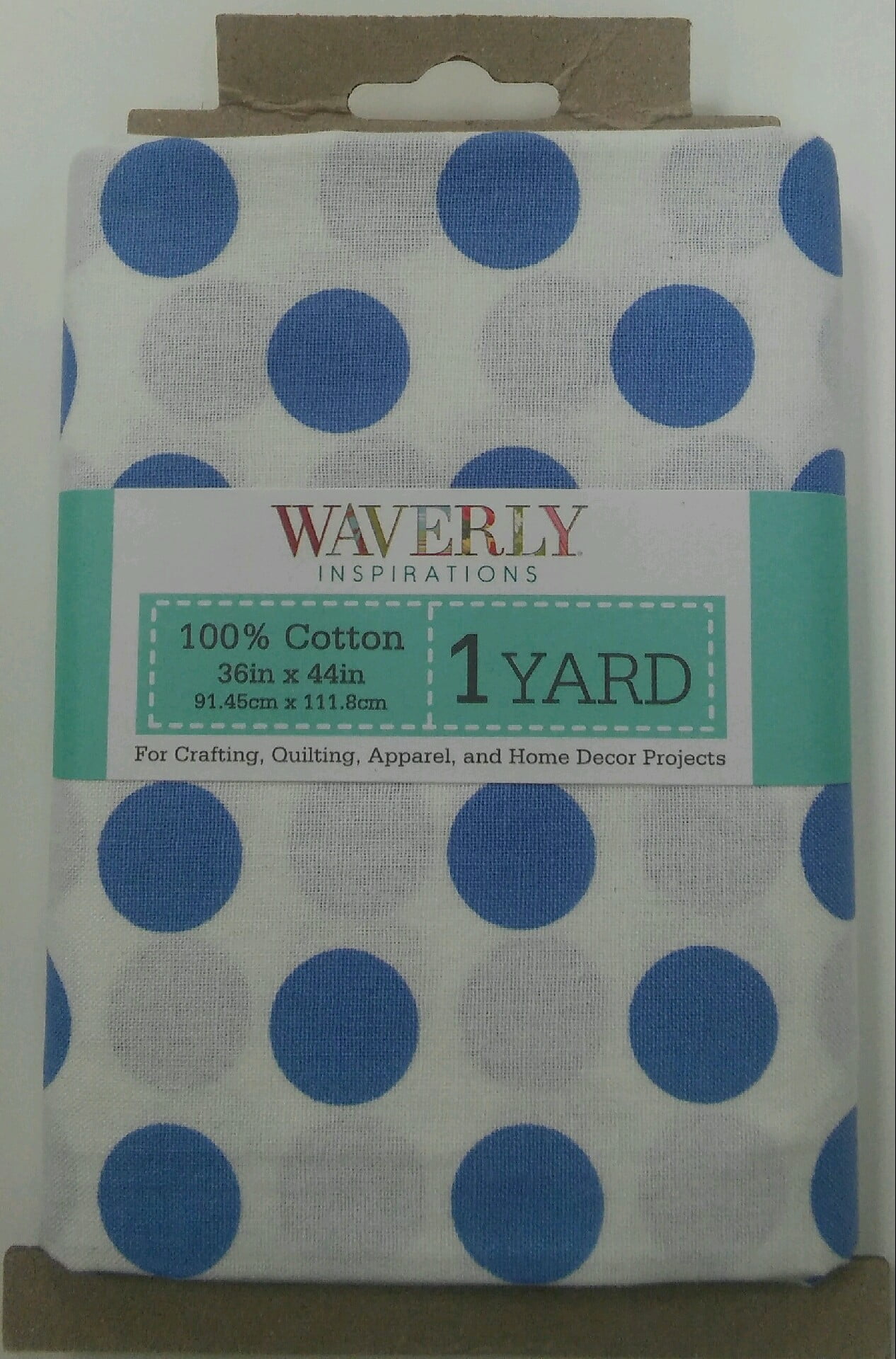Waverly Inspirations 1 Yard Cut 100% Cotton Prints Fabric Large Dot Blue 44" Wide for Quilting & Sewing