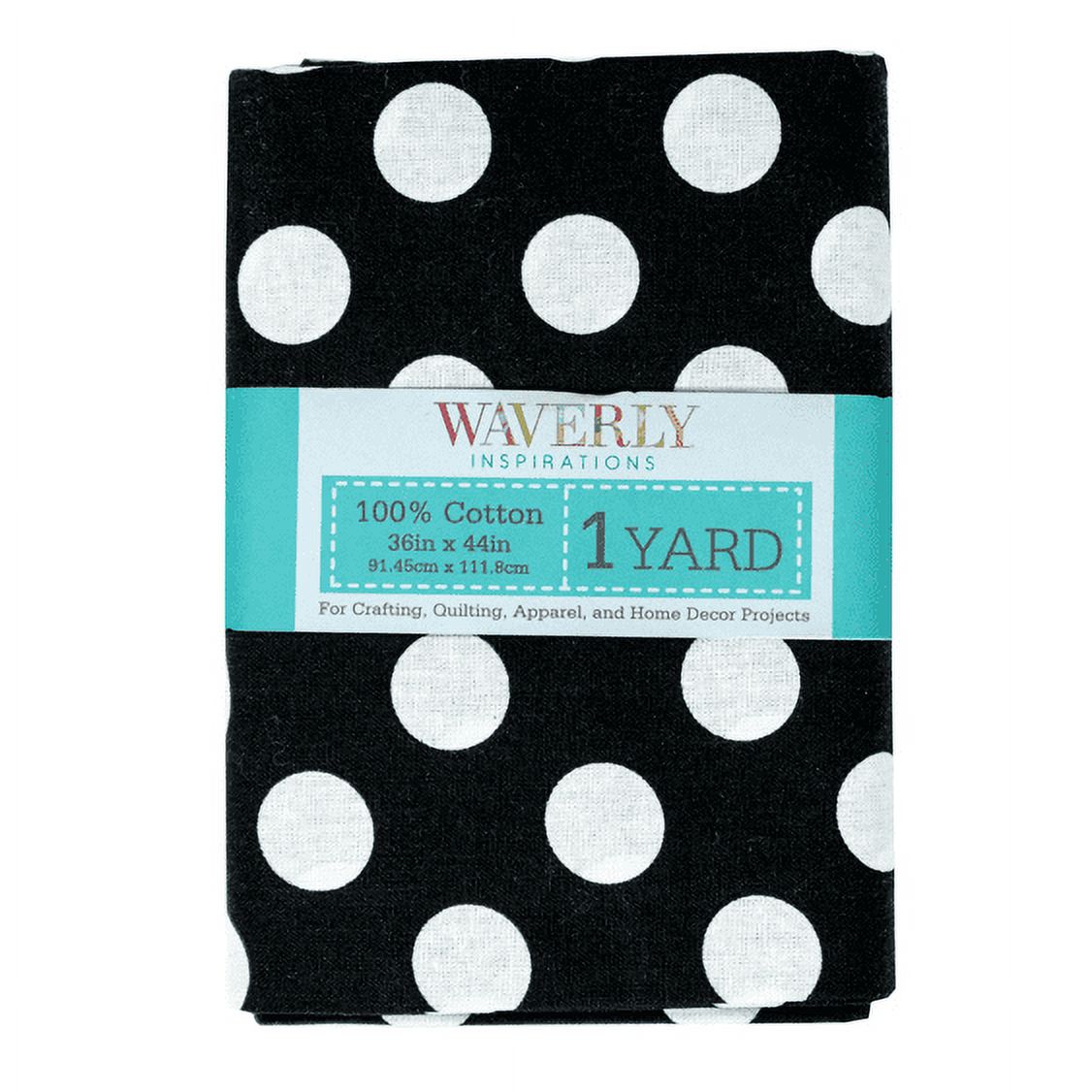 Waverly Inspirations 44" x 1 Yard Cotton Precut Large Dot Onyx Color Sewing Fabric, 1 Each - image 1 of 3