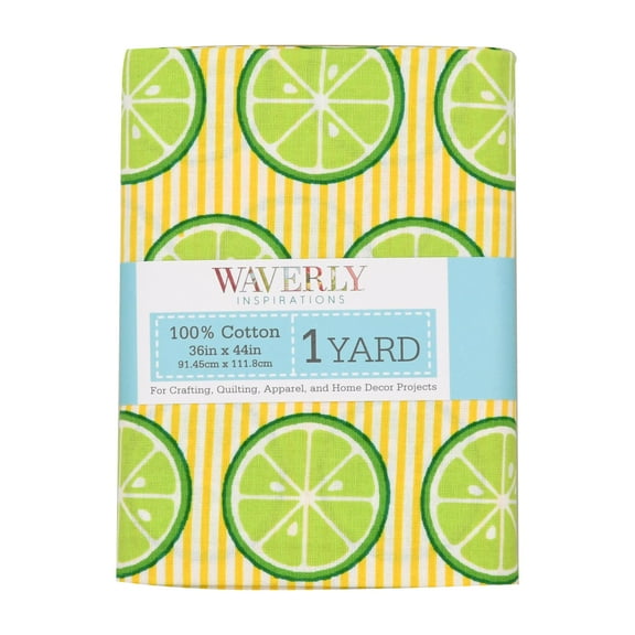 Waverly Inspirations 1 Yard Cut 100% Cotton Prints Fabric Lemon Grass-Sunshine 44" Wide for Quilting & Sewing